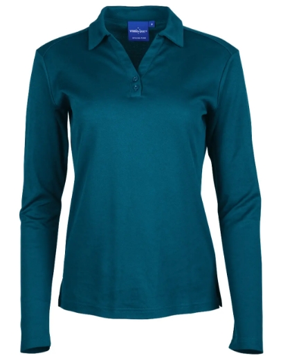 Picture of Winning Spirit, Ladies Cotton Back Truedry L/S Polo